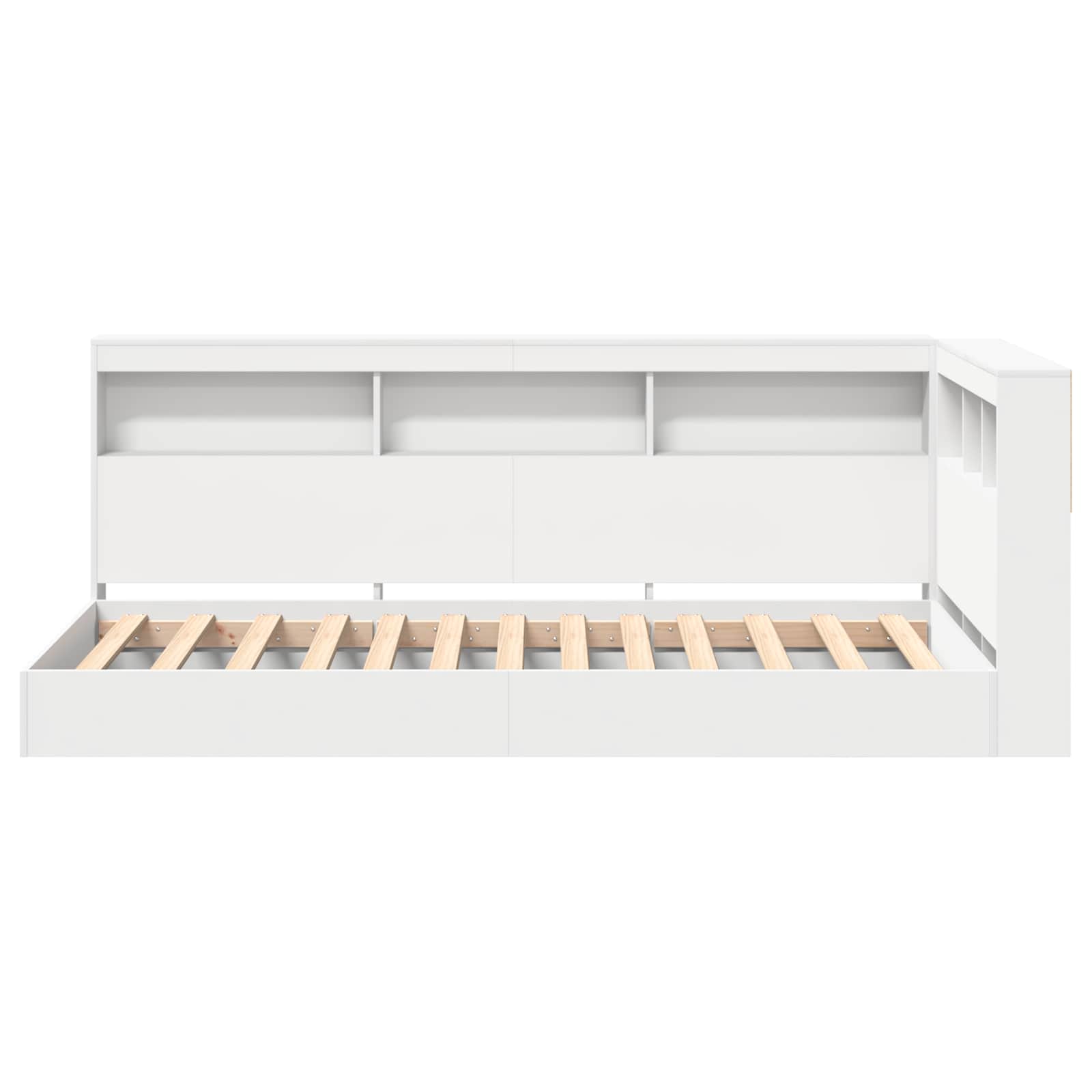 Krevet s policama Bijelo 75 x 190 cm Konstruirano drvo