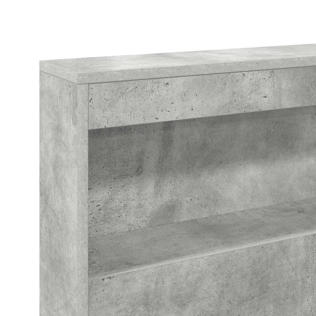 Krevet s policama Betonski sivi 75 x 190 cm Konstruirano drvo