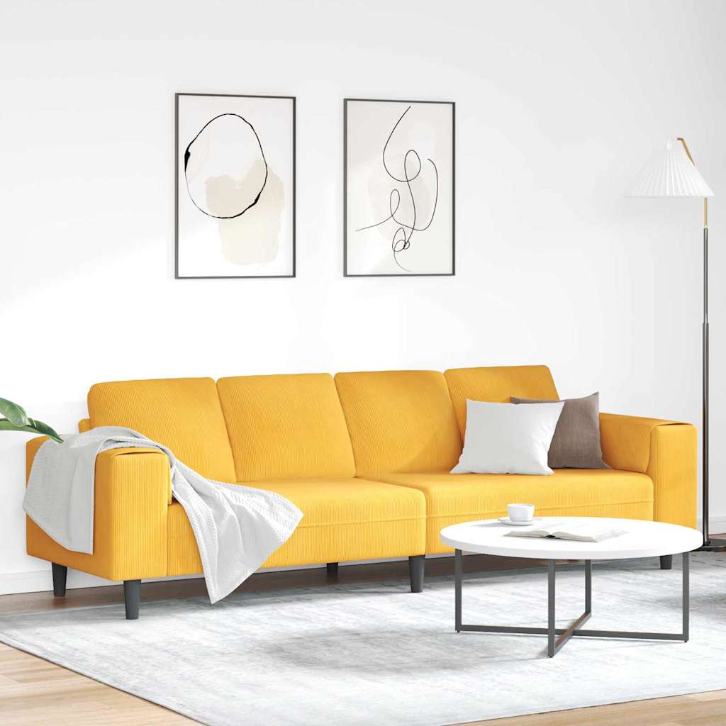 Sofa Svijetlo žuta 250 x 77 x 76 cm Kordura tekstil