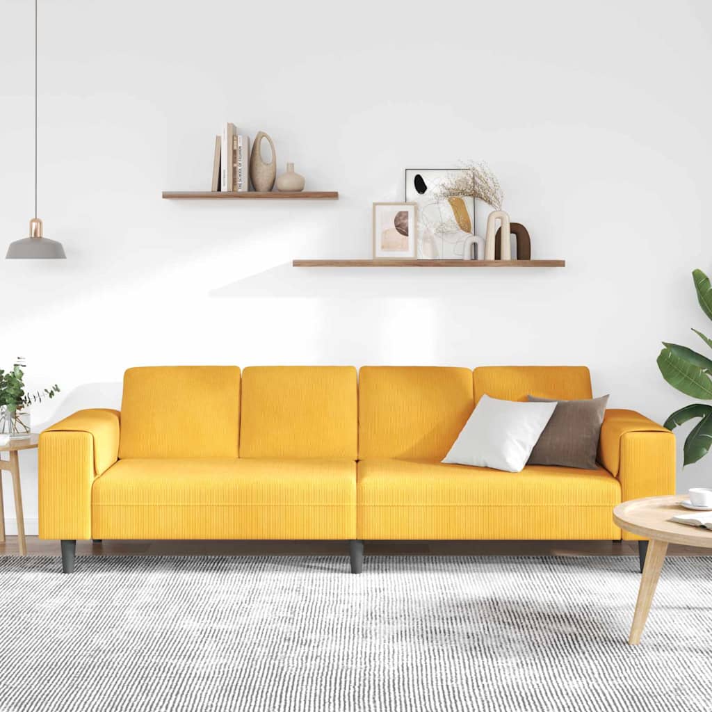 Sofa Svijetlo žuta 250 x 77 x 76 cm Kordura tekstil