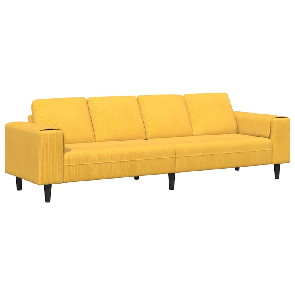 Sofa Svijetlo žuta 250 x 77 x 76 cm Kordura tekstil