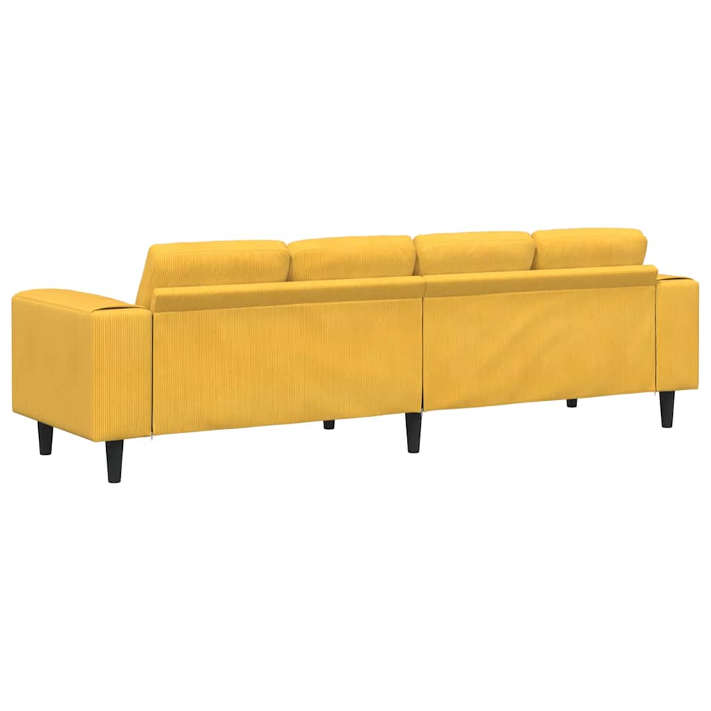 Sofa Svijetlo žuta 250 x 77 x 76 cm Kordura tekstil