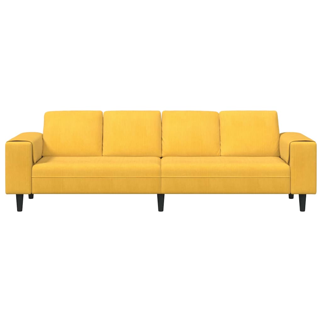 Sofa Svijetlo žuta 250 x 77 x 76 cm Kordura tekstil