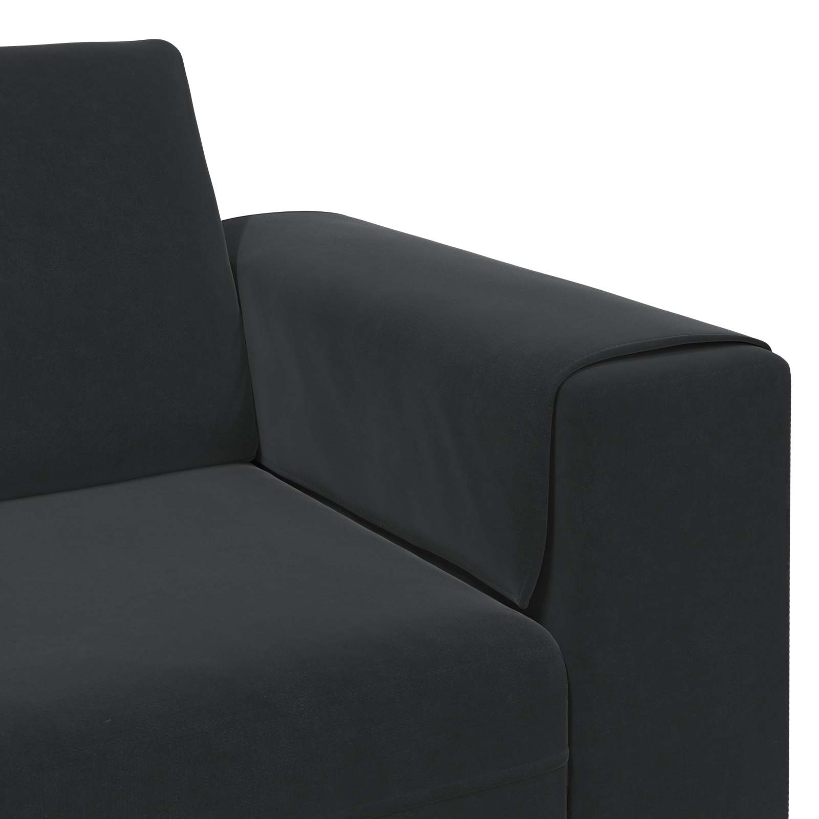Kauč za dnevni boravak 3 pcs Crna 250 x 188 x 76 cm