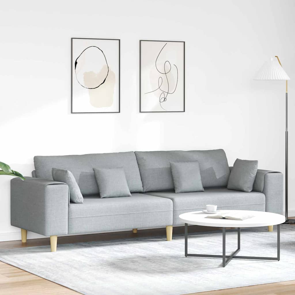 Sofa s jastukom Svijetlo siva 250 x 77 x 76 cm tkanina
