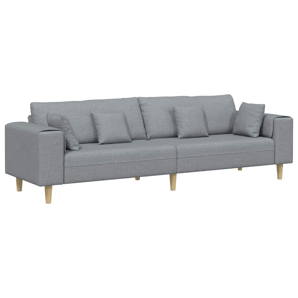Sofa s jastukom Svijetlo siva 250 x 77 x 76 cm tkanina