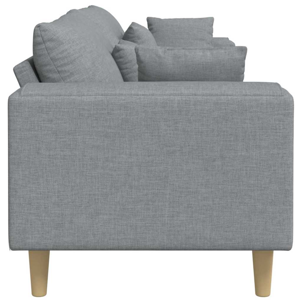 Sofa s jastukom Svijetlo siva 250 x 77 x 76 cm tkanina