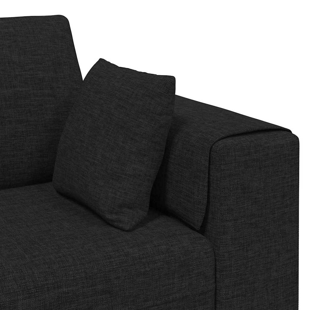 Sofa s jastukom Crna 250 x 77 x 76 cm tkanina