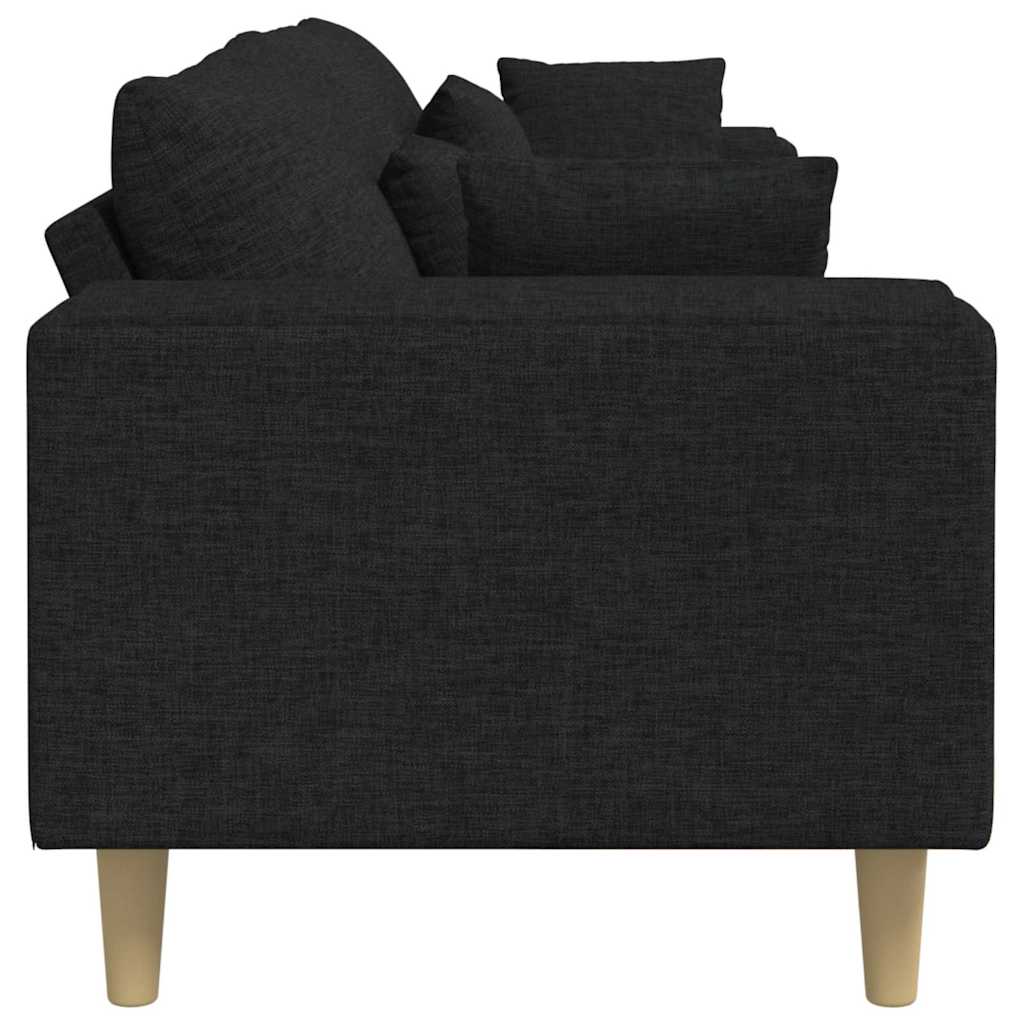 Sofa s jastukom Crna 250 x 77 x 76 cm tkanina