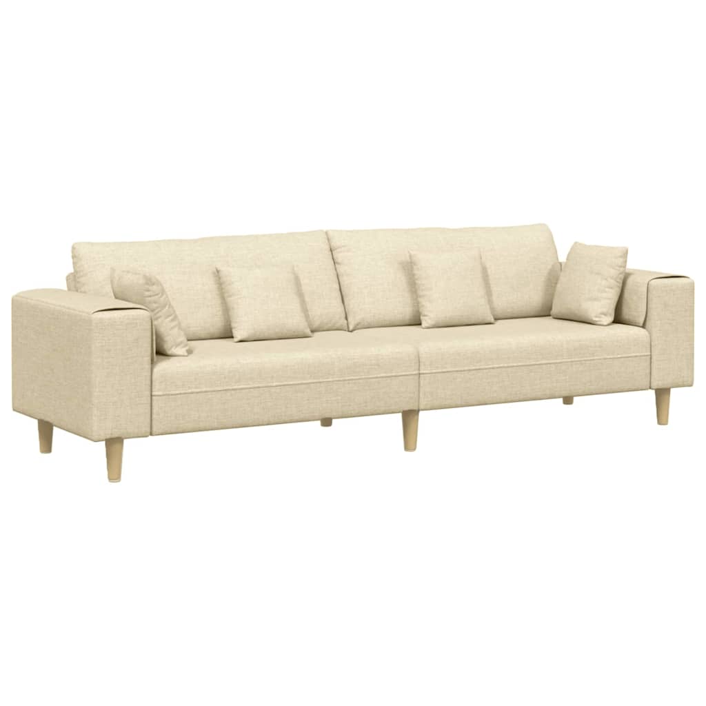 Sofa s jastukom Krema 250 x 77 x 76 cm tkanina