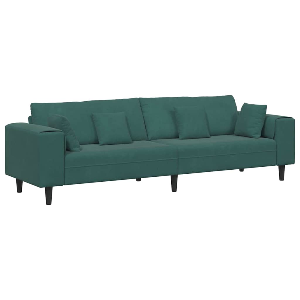 Sofa Tamnozelena 250 x 77 x 76 cm Baršun