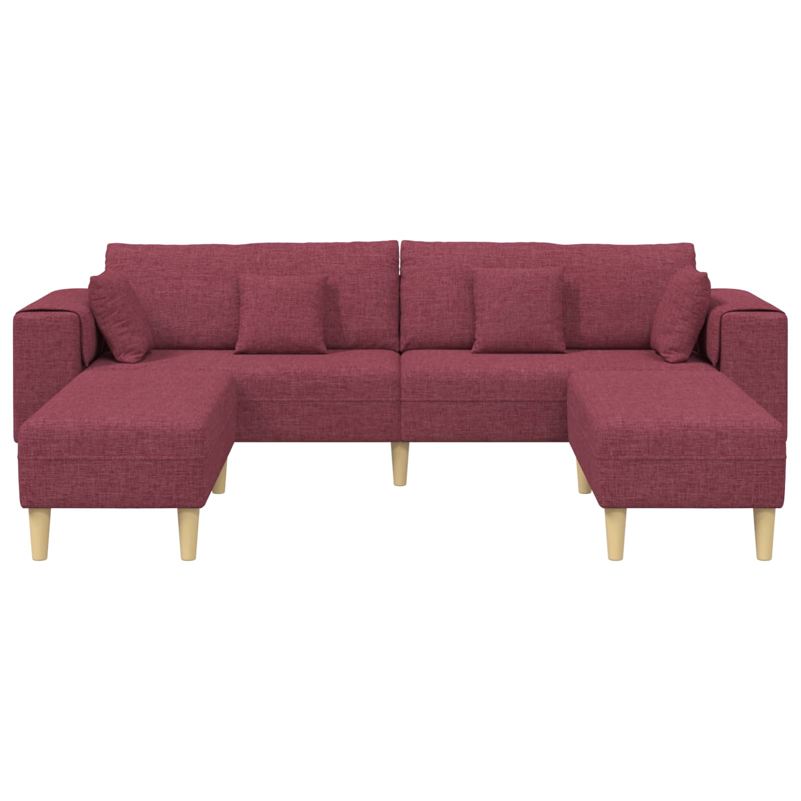 Sofa s jastukom 3 pcs Vinska crvena tkanina