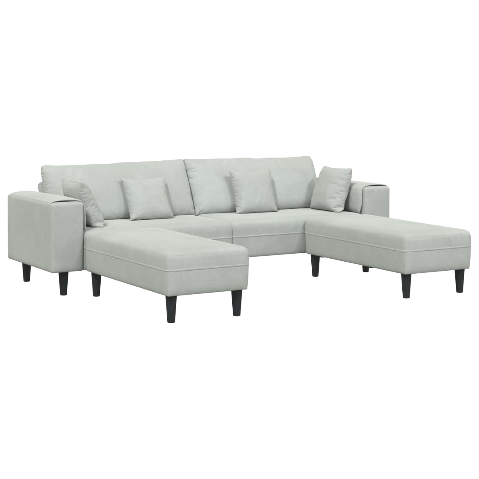 Sofa 3 pcs Svijetlo siva 250 x 188 x 76 cm Baršun