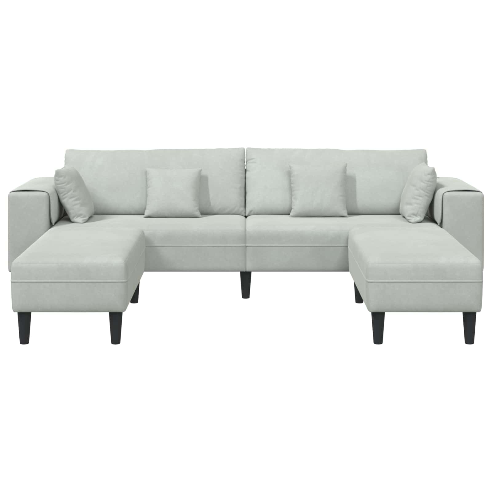 Sofa 3 pcs Svijetlo siva 250 x 188 x 76 cm Baršun
