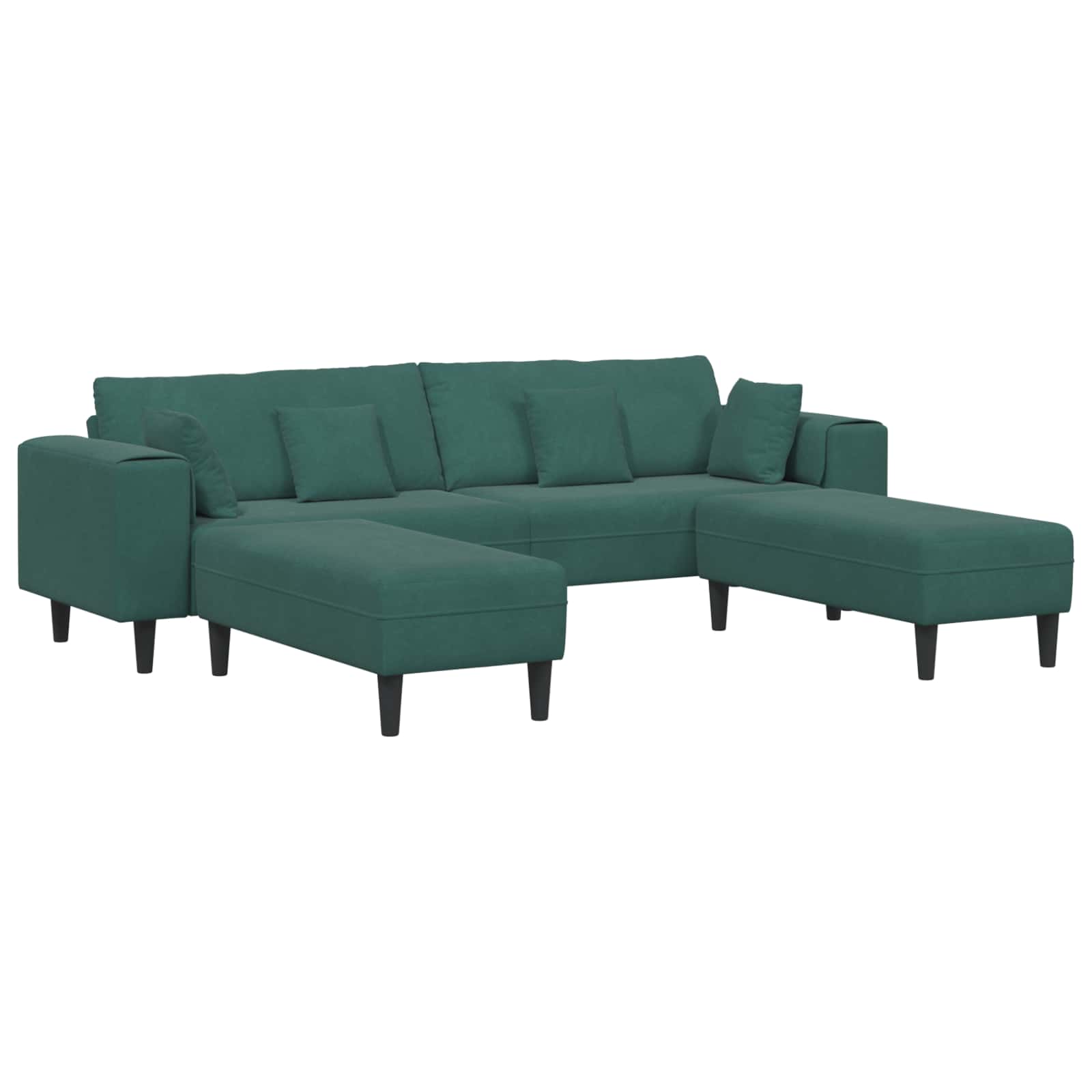 Sofa 3 pcs Tamnozelena 250 x 188 x 76 cm Baršun