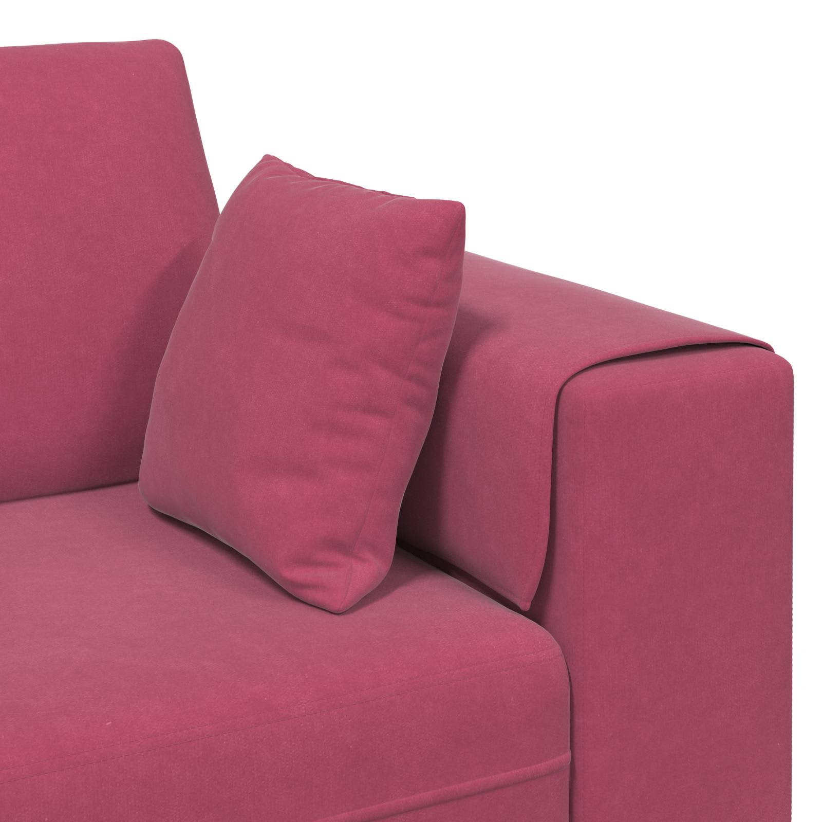 Sofa 3 pcs Vinska crvena 250 x 188 x 76 cm Baršun