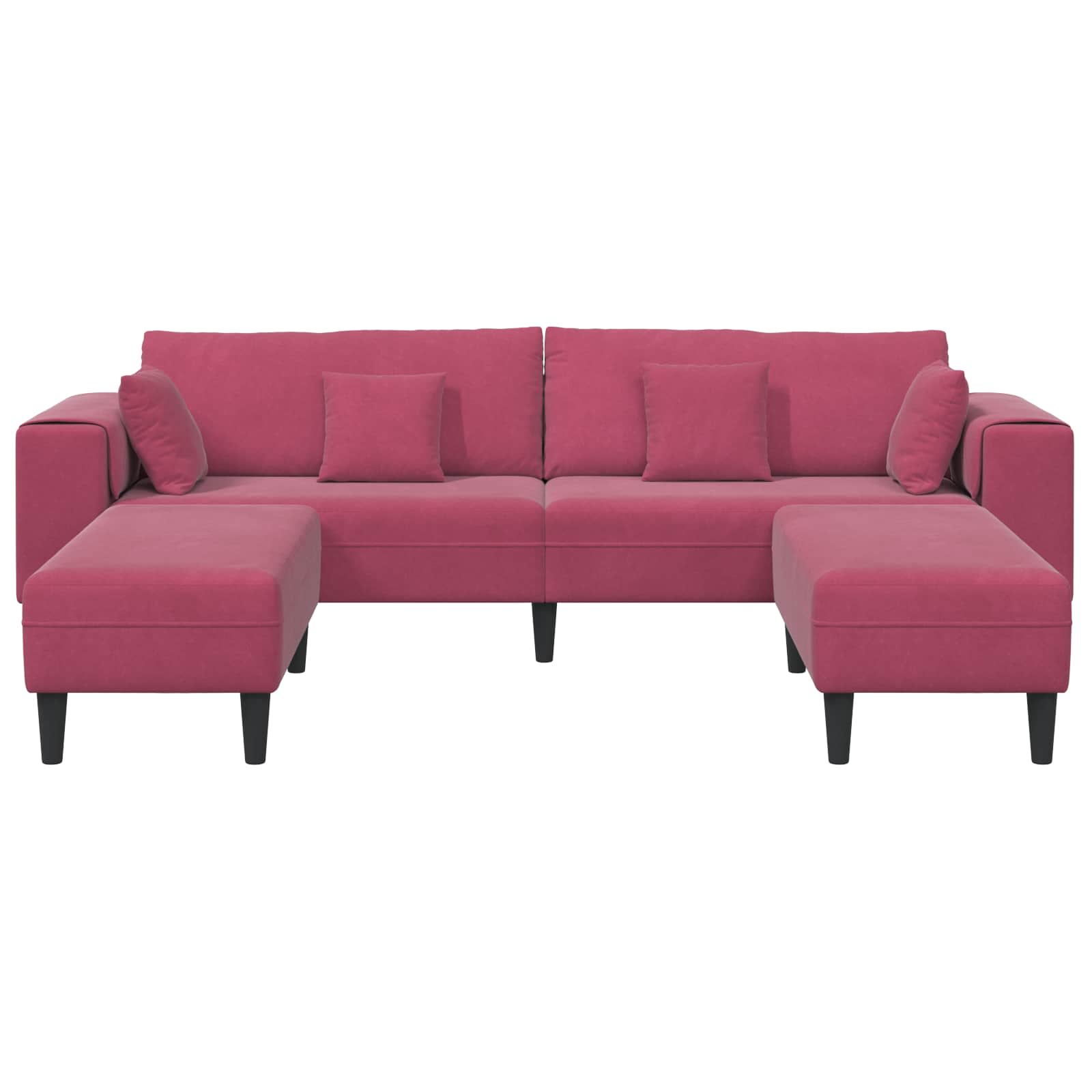 Sofa 3 pcs Vinska crvena 250 x 188 x 76 cm Baršun