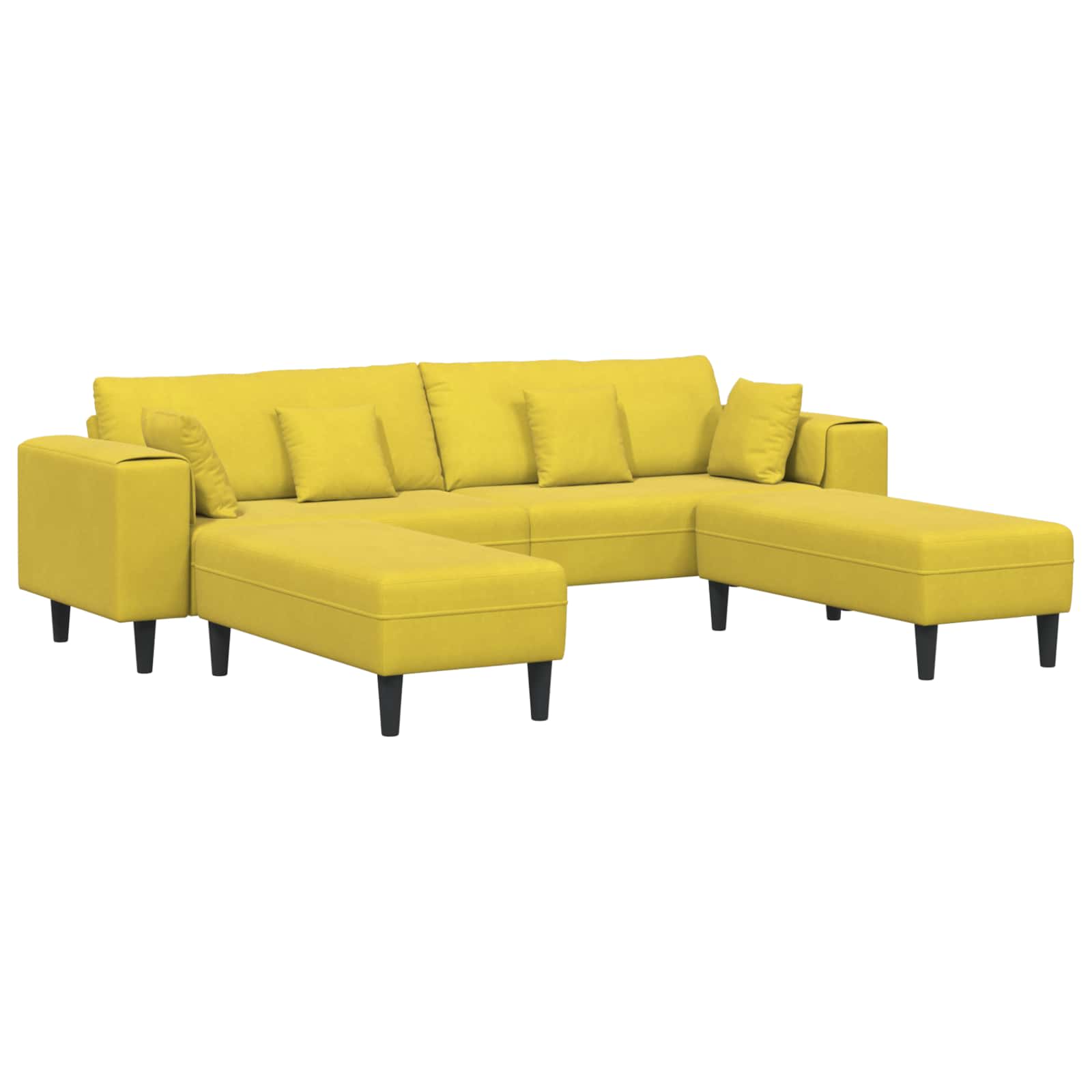 Sofa 3 pcs Žuta 250 x 188 x 76 cm Baršun