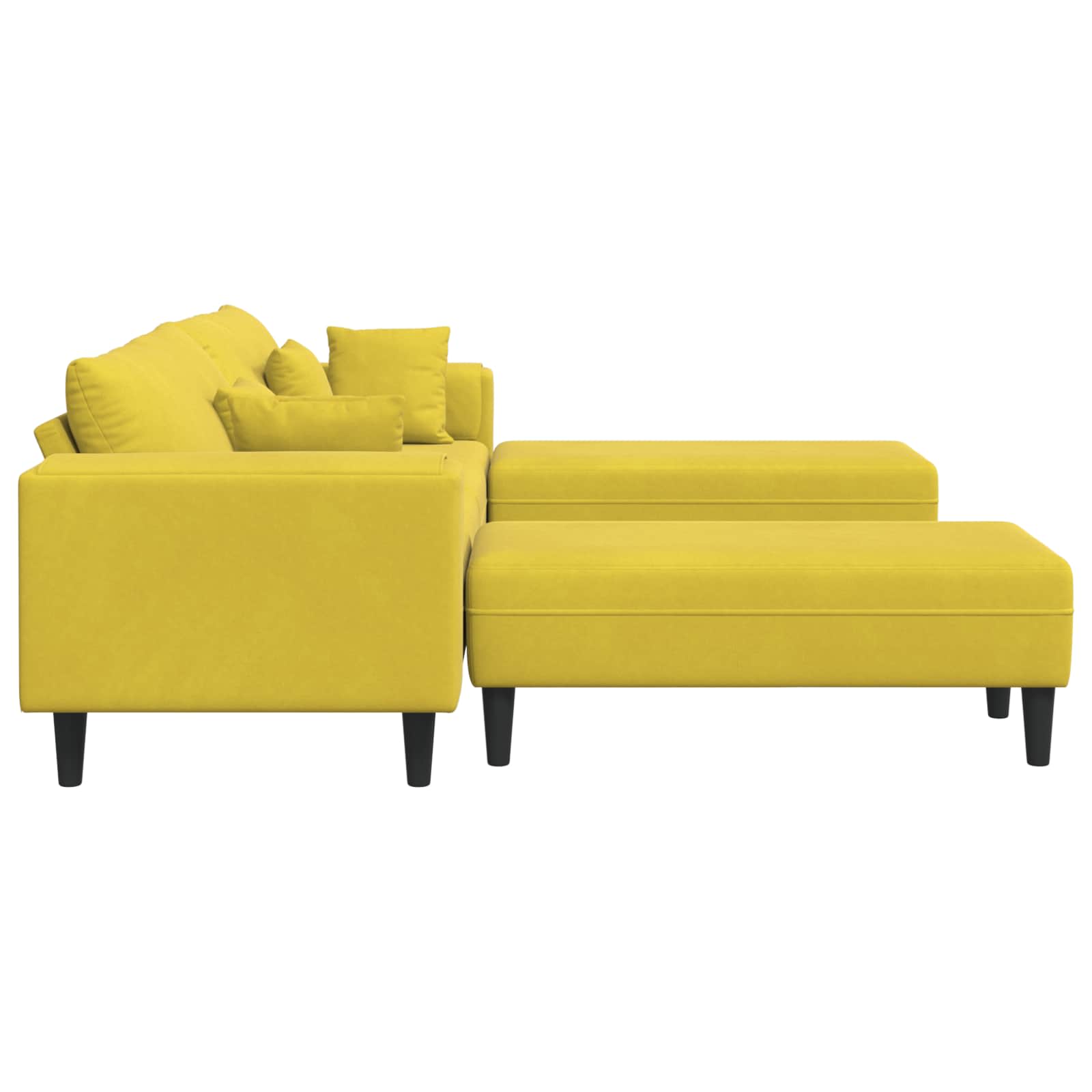 Sofa 3 pcs Žuta 250 x 188 x 76 cm Baršun