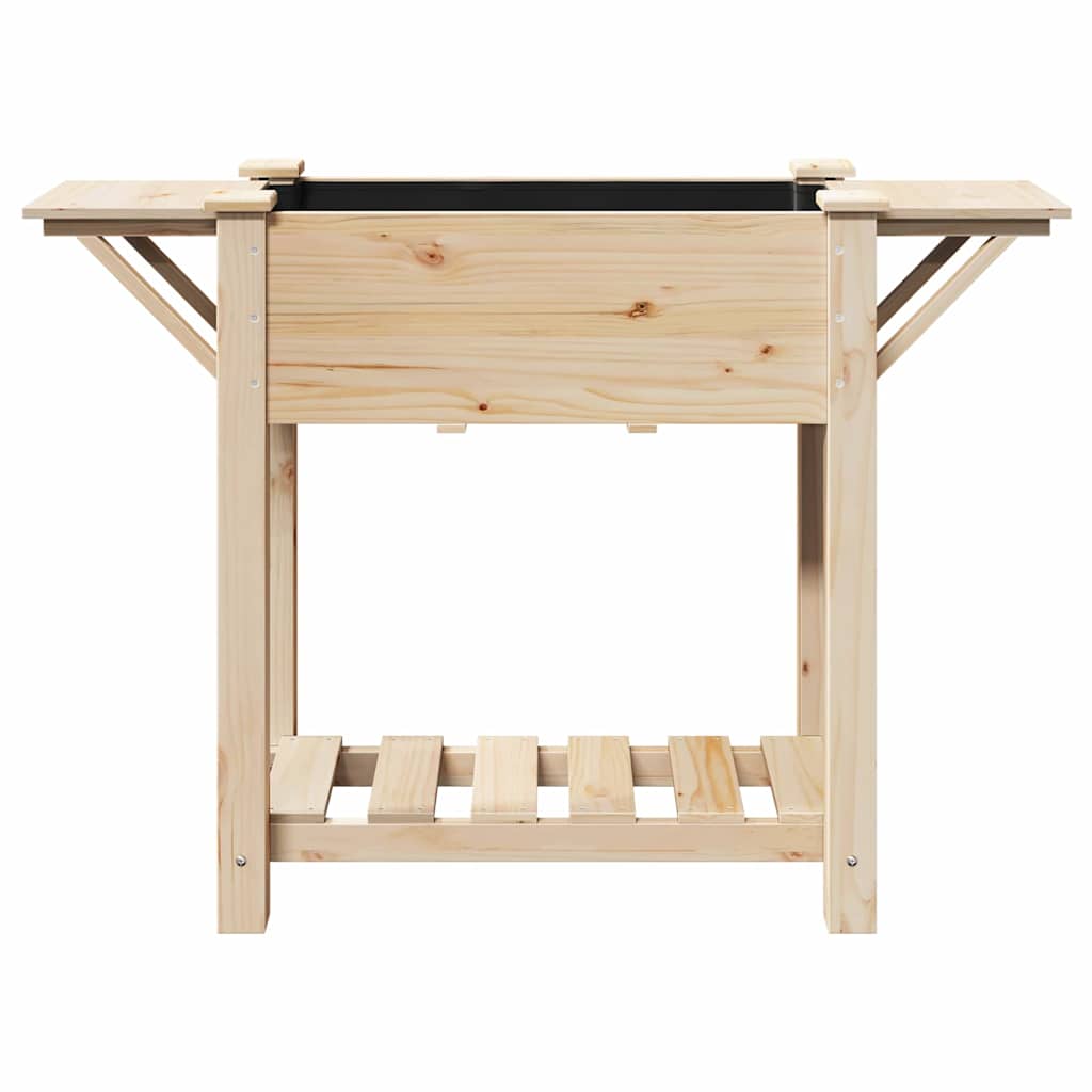 Vrtna saksija s policom Bež 111 x 37 x 76,5 cm Čvrsto drvo jele