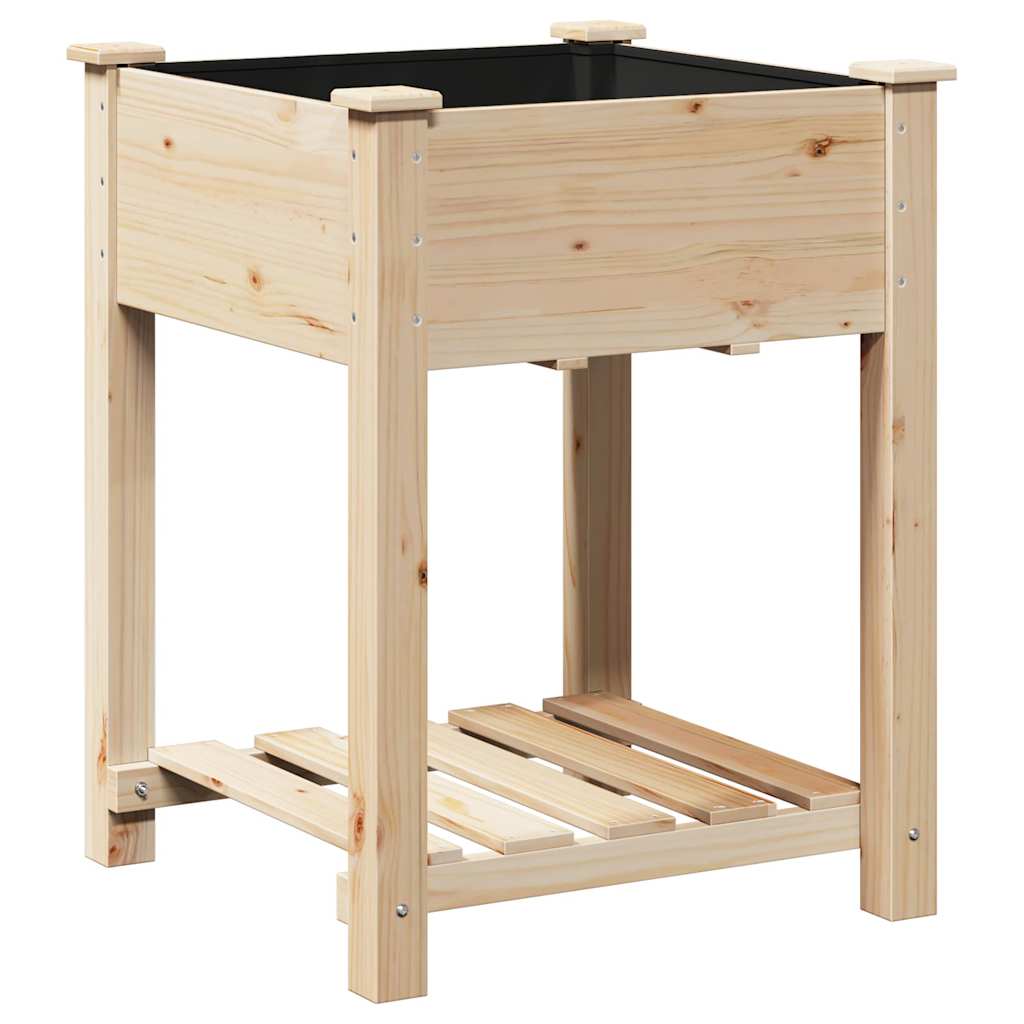 Vrtna saksija Bež 60,5 x 60 x 76,5 cm Čvrsto drvo jele
