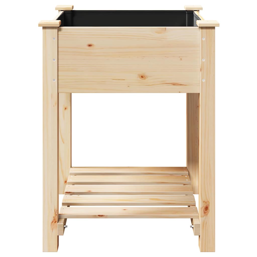 Vrtna saksija Bež 60,5 x 60 x 76,5 cm Čvrsto drvo jele