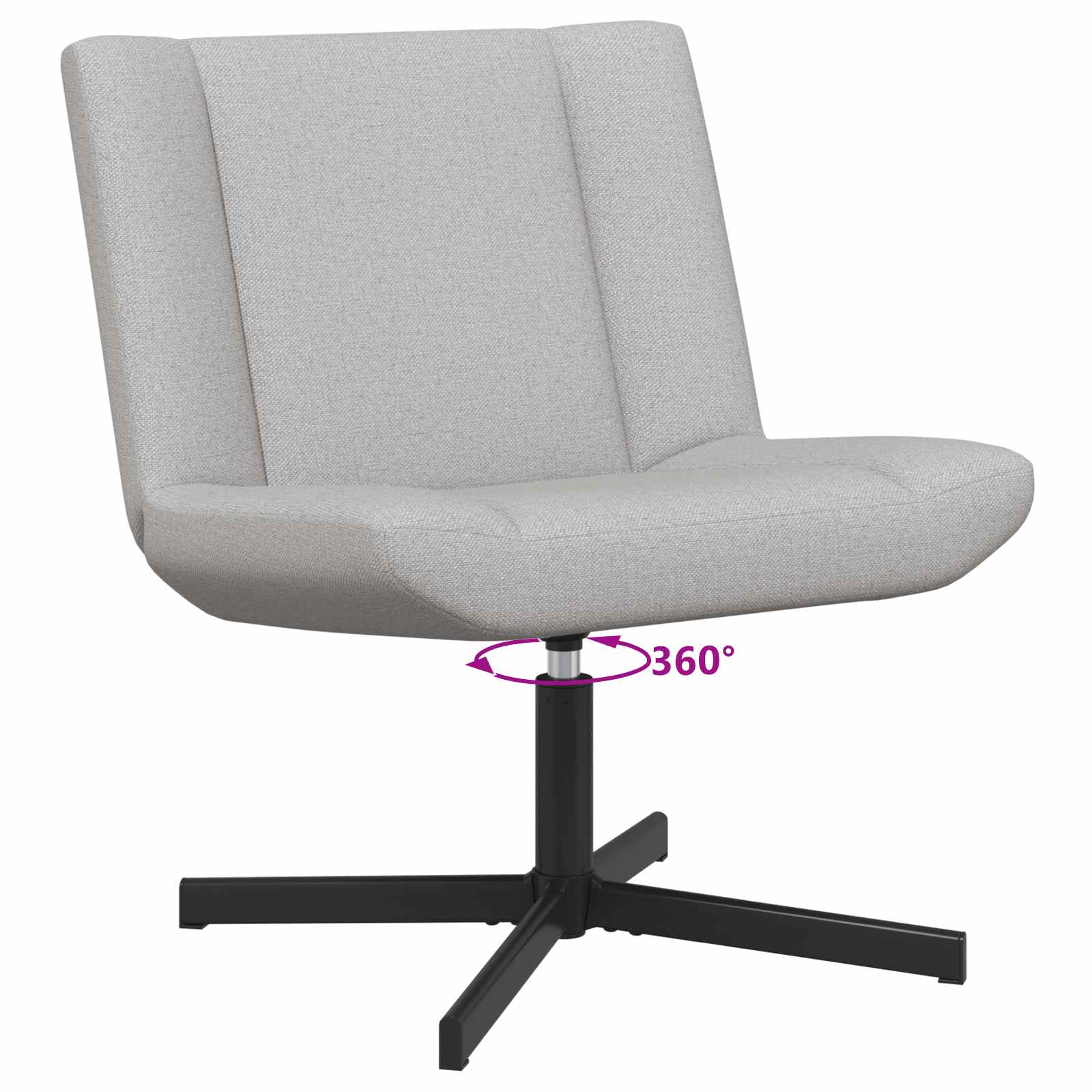 Stolica na kotačiće Oblačnosiva 63 x 75 x 76 cm tkanina
