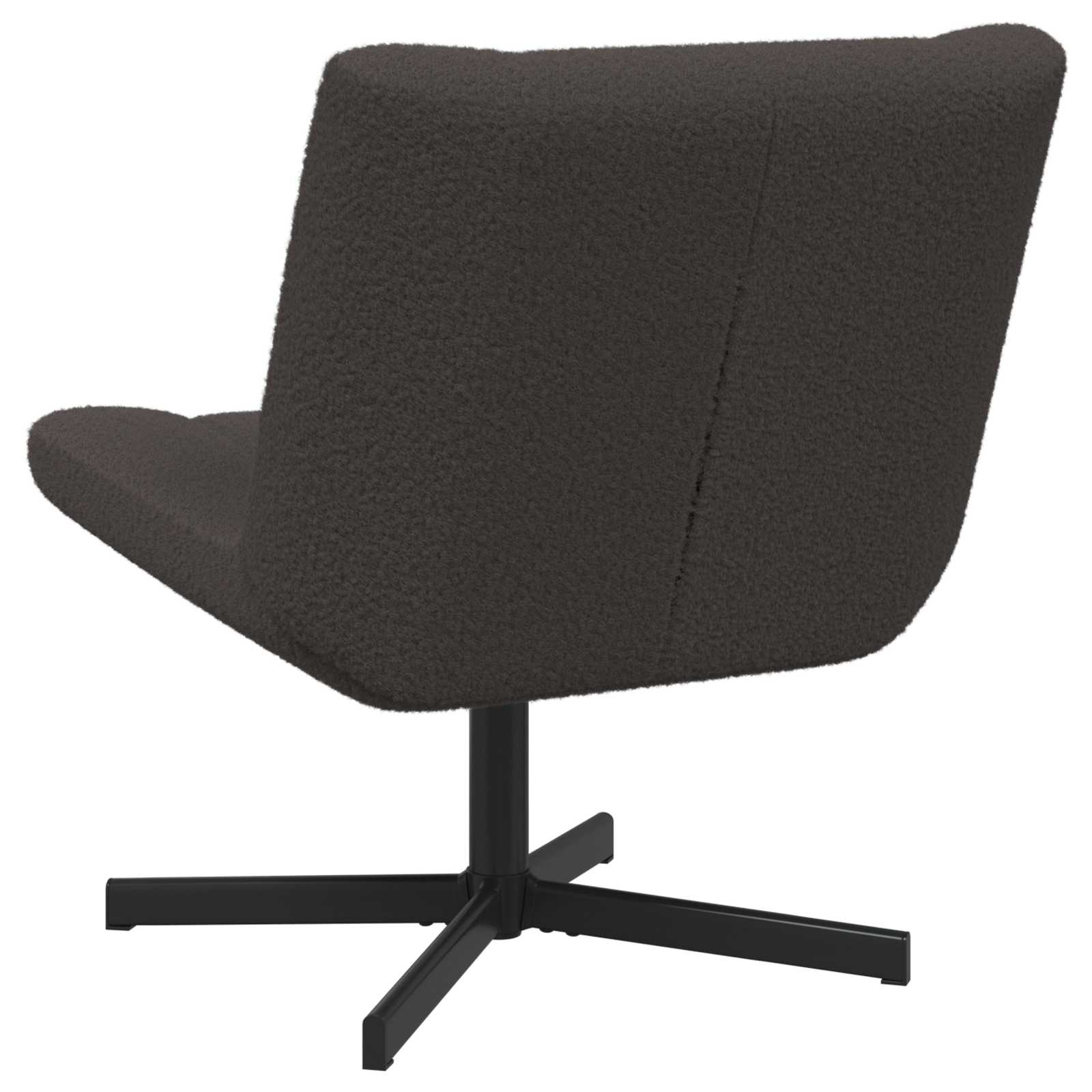 Stolica na kotačiće Tamno siva 63 x 75 x 76 cm Janjeća koža