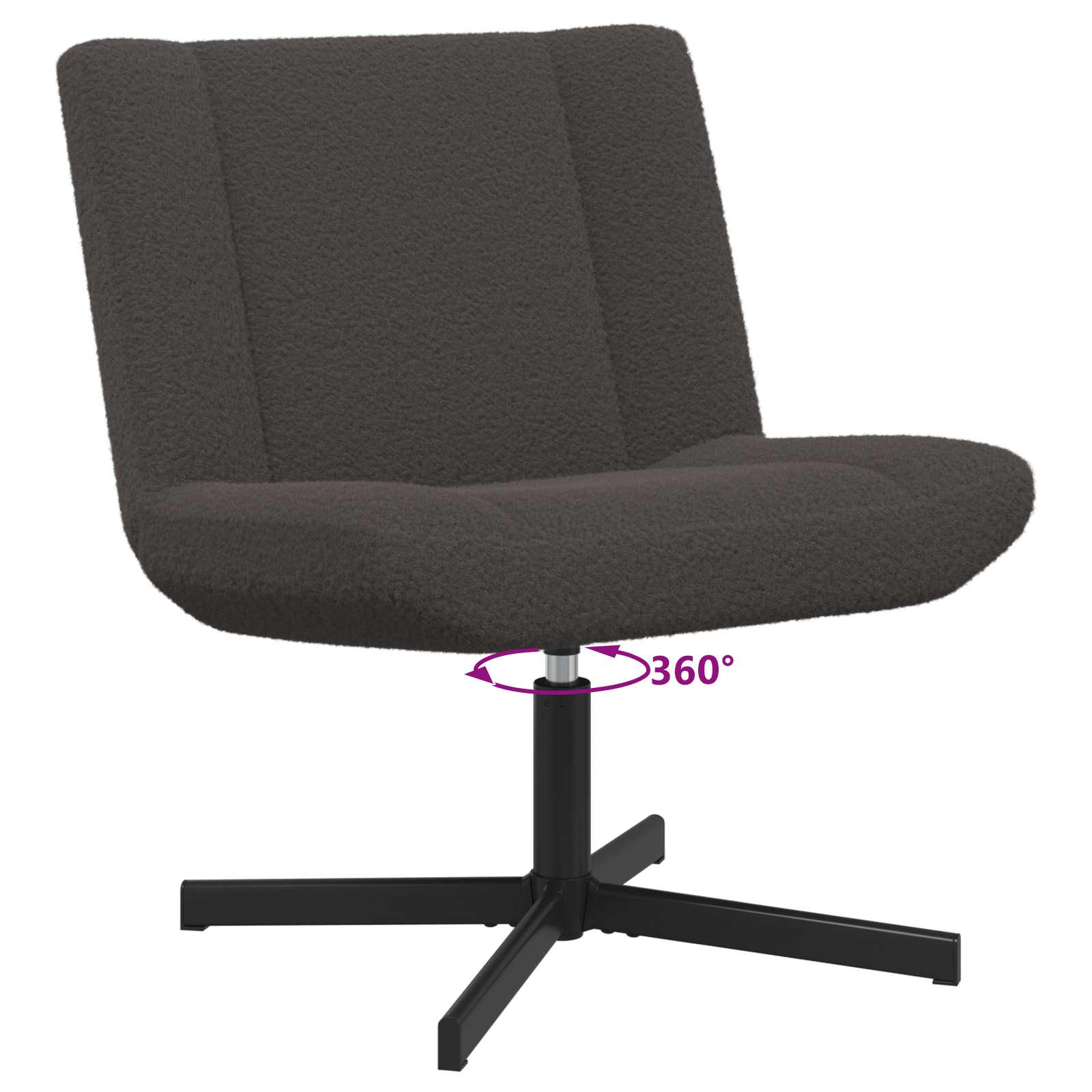 Stolica na kotačiće Tamno siva 63 x 75 x 76 cm Janjeća koža
