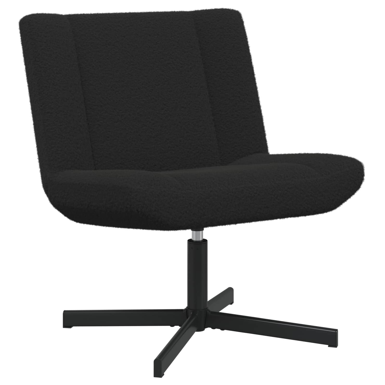 Stolica na kotačiće Crna 63 x 75 x 76 cm Janjeća koža