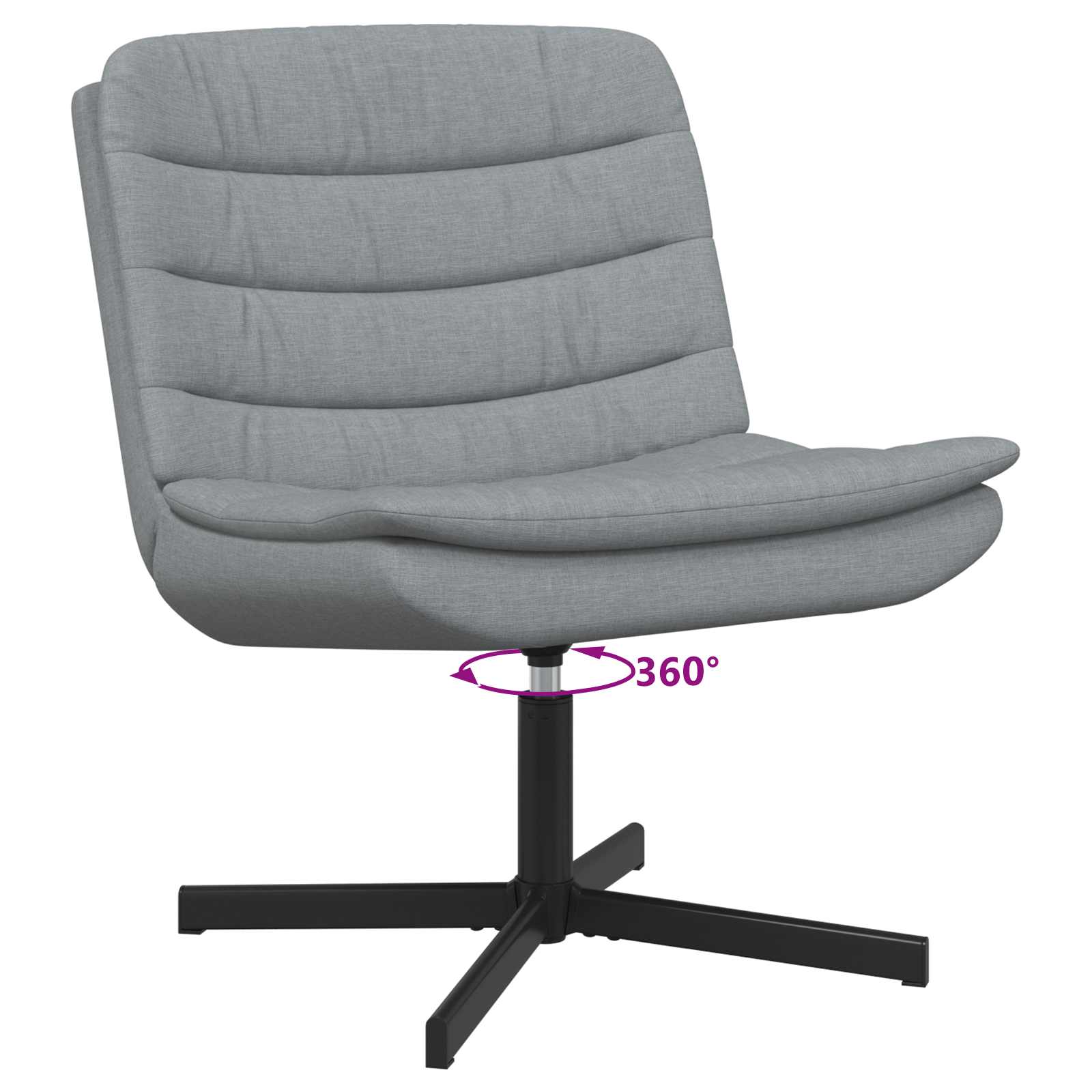 Stolica na kotačiće Svijetlo siva 63 x 75 x 76 cm tkanina