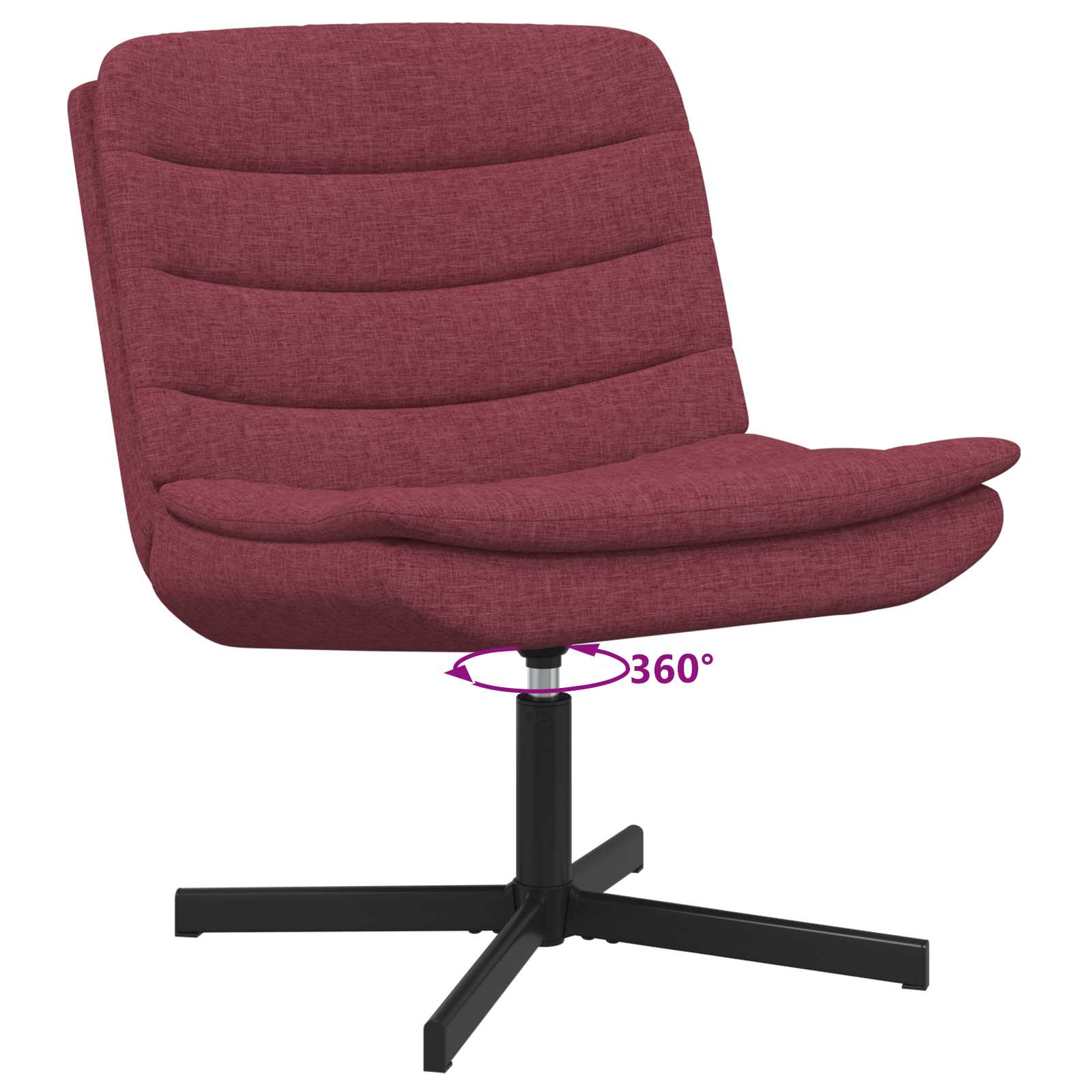 Stolica na kotačiće Vinska crvena 63 x 75 x 76 cm tkanina