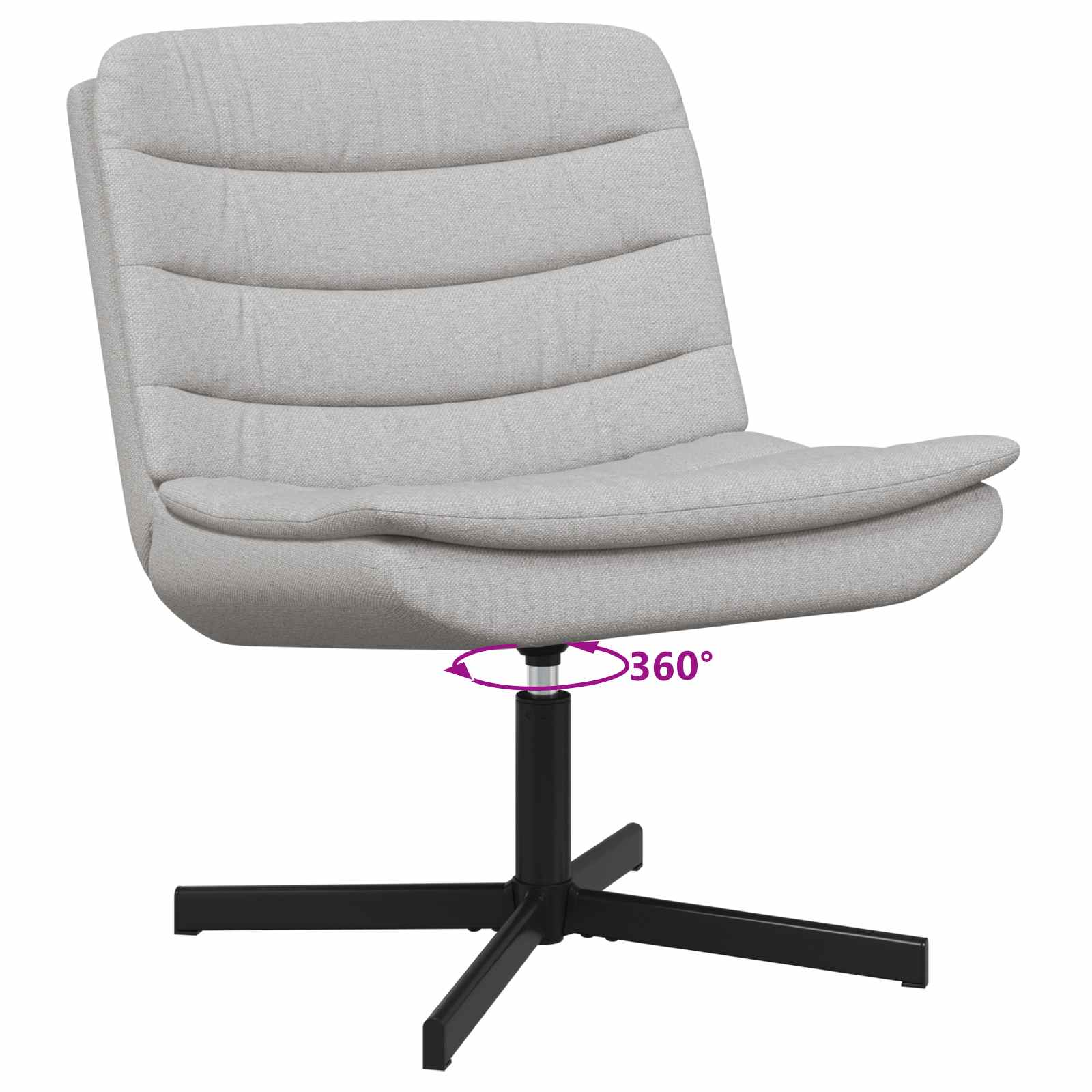 Stolica na kotačiće Oblačnosiva 63 x 75 x 76 cm tkanina
