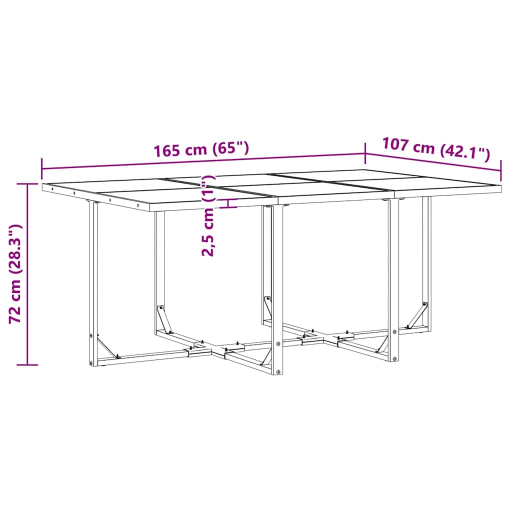 Vrtni set za objed 7 pcs Crna Čelik