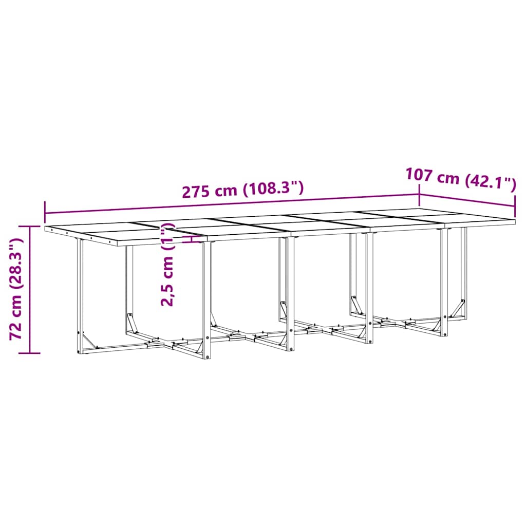 Vrtni set za objed 11 pcs Crna Čelik