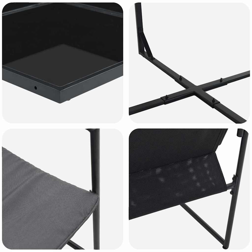 Vrtni set za objed 9 pcs Crna Čelik