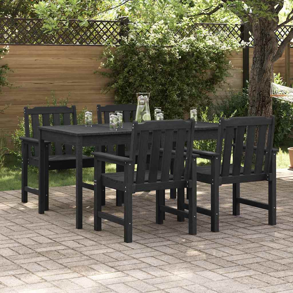 Vrtna stolica 4 pcs Crna 65.5 x 59 x 88 cm Polietilen