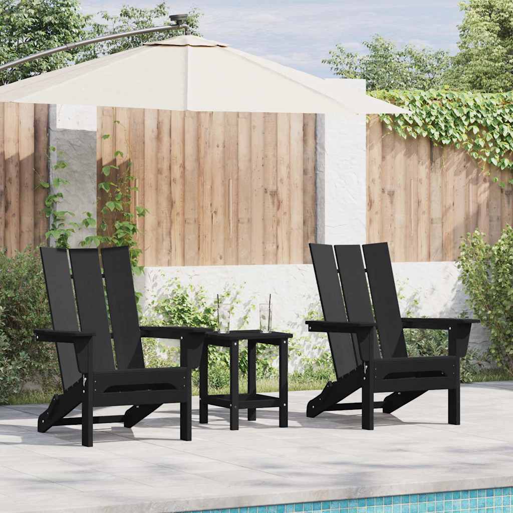 Vrtna stolica 2 pcs Crna 80.5 x 74.5 x 92 cm Polietilen