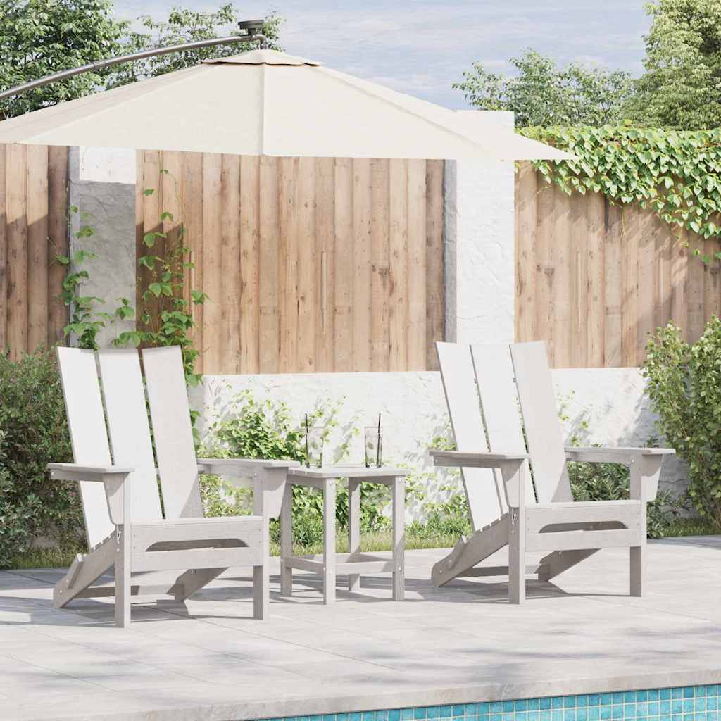 Vrtna stolica 3 pcs Bijelo 80.5 x 74.5 x 92 cm Polietilen