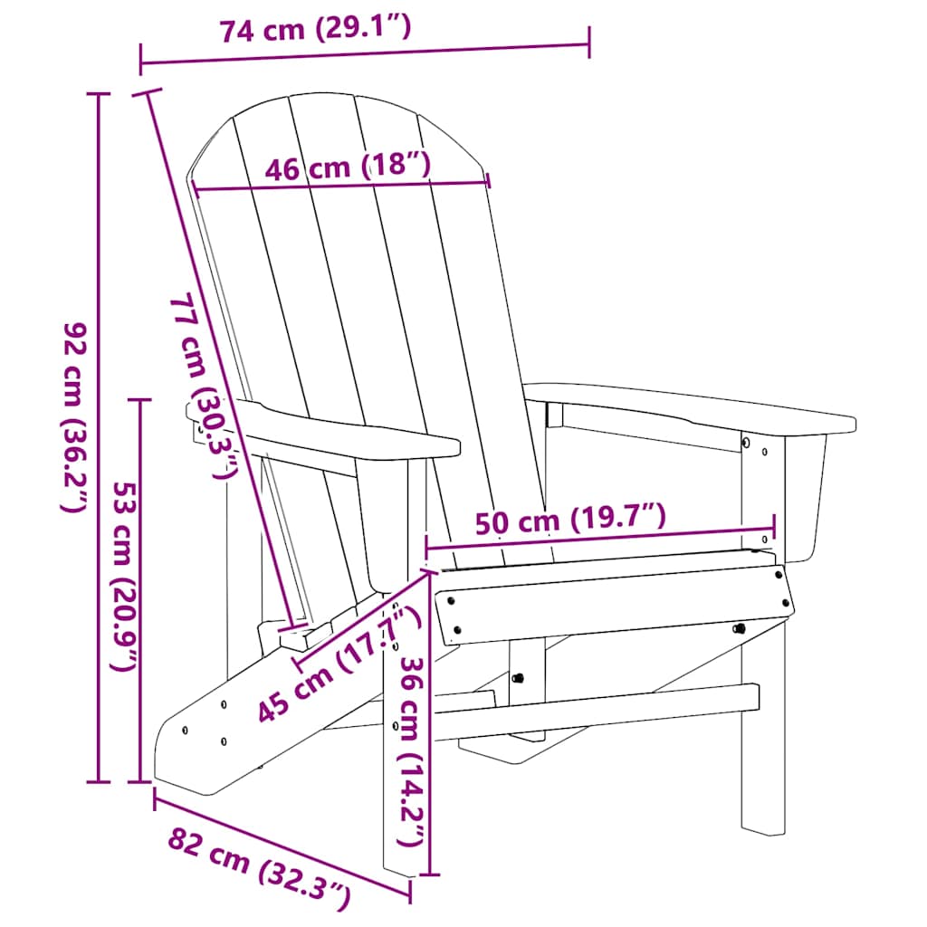 Vrtna stolica 2 pcs Svijetlo siva 82 x 74 x 92 cm Polietilen