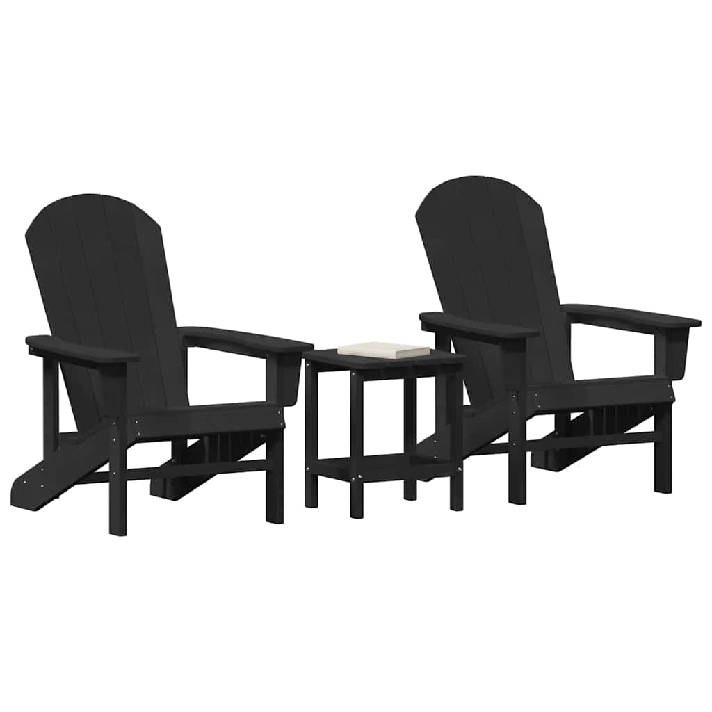 Vrtna stolica 3 pcs Crna Polietilen
