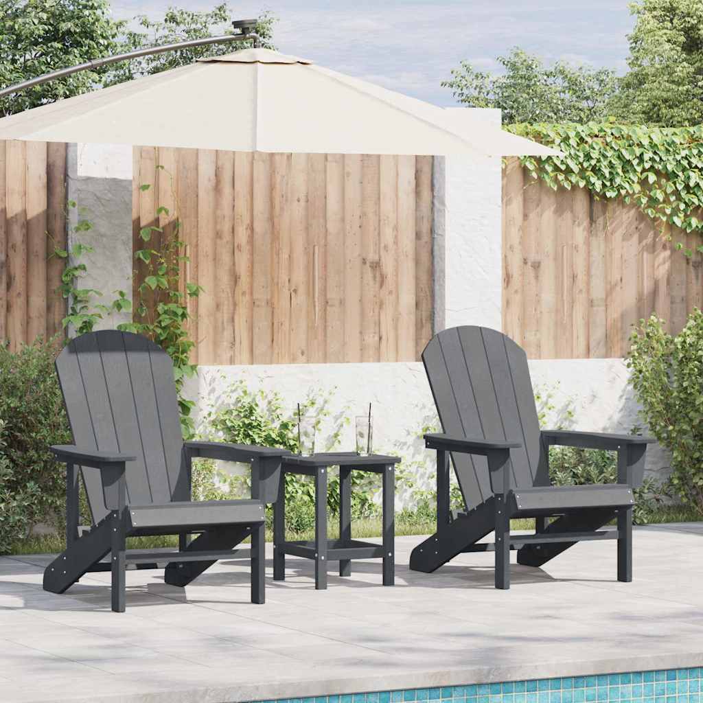 Vrtna stolica 3 pcs Svijetlo siva Polietilen