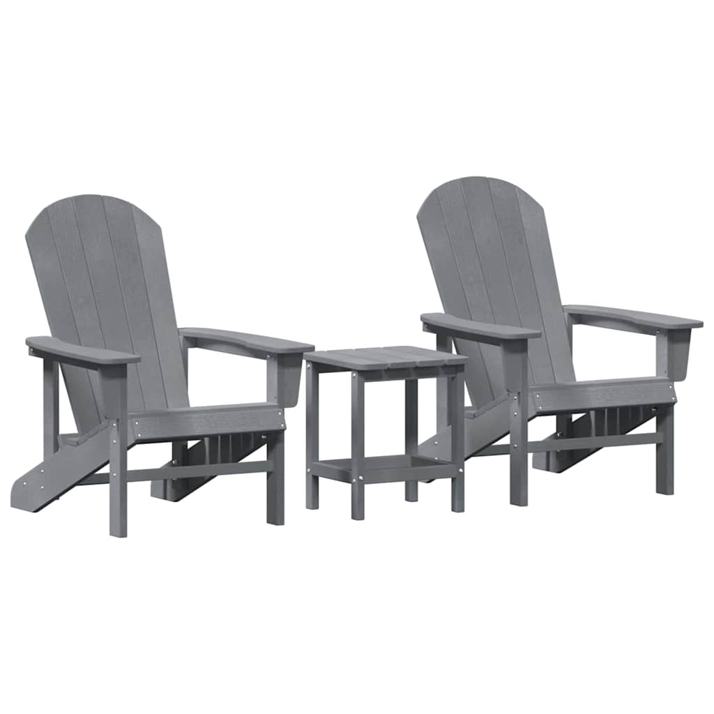 Vrtna stolica 3 pcs Svijetlo siva Polietilen