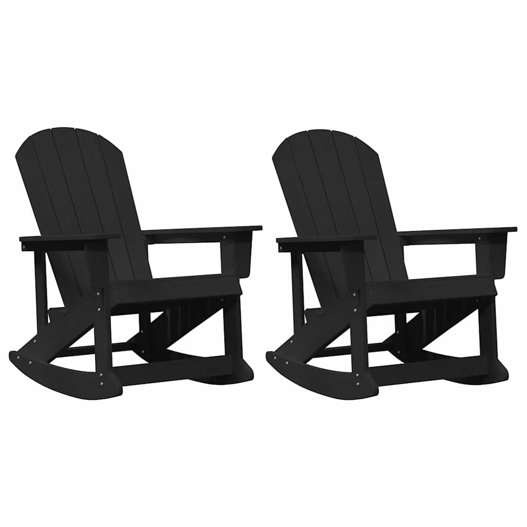 Adirondack ljuljačke 2 pcs Crna HDPE