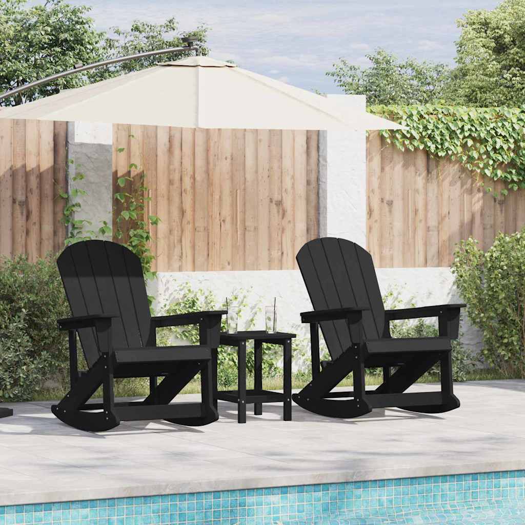 Set lounge namještaja za vrt 3 pcs Crna HDPE
