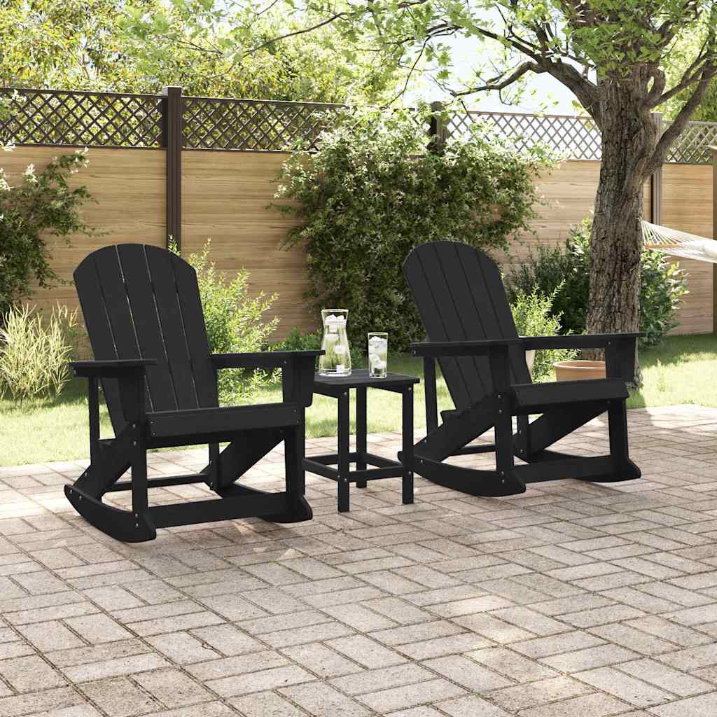 Set lounge namještaja za vrt 3 pcs Crna HDPE