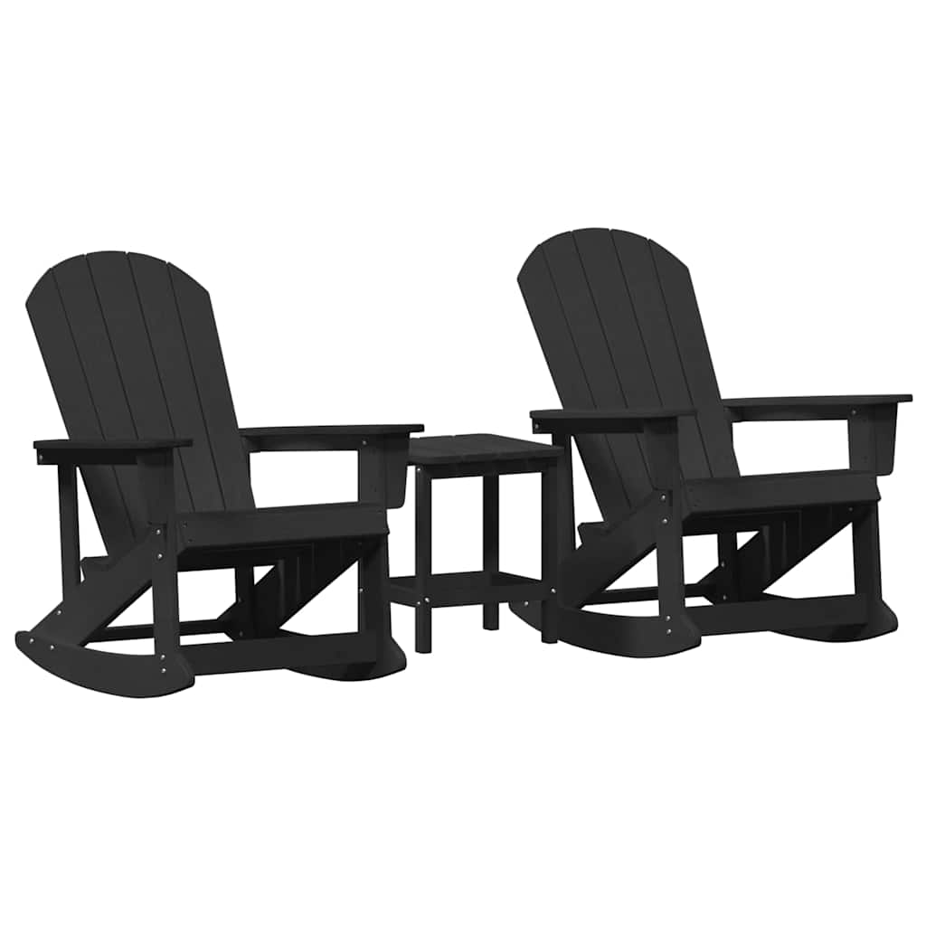 Set lounge namještaja za vrt 3 pcs Crna HDPE