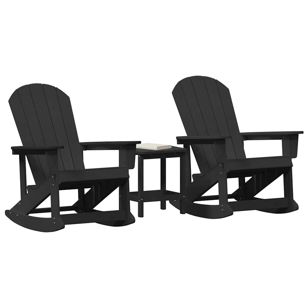 Set lounge namještaja za vrt 3 pcs Crna HDPE