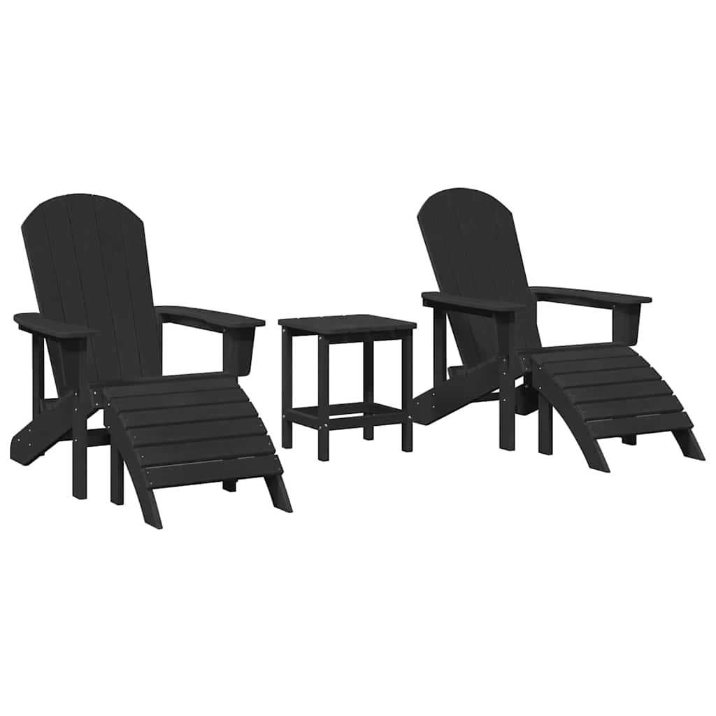 Vrtna stolica 3 pcs Crna Polietilen