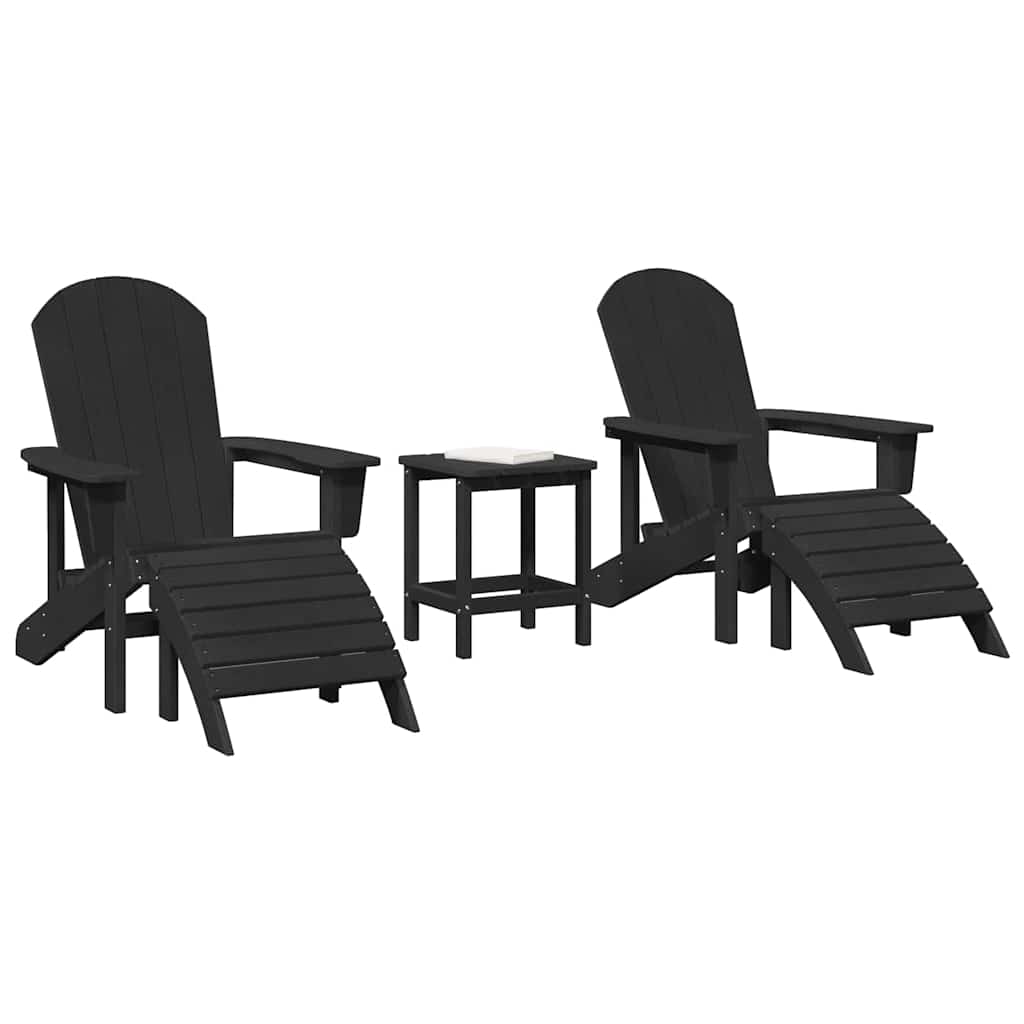Vrtna stolica 3 pcs Crna Polietilen